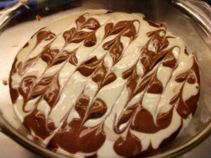 Cheesecake med chokladvirvlar!